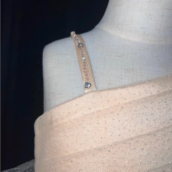 Gold Tiered Embellished One Shoulder Flower Girl Wedding Gown - Picture 5 of 6